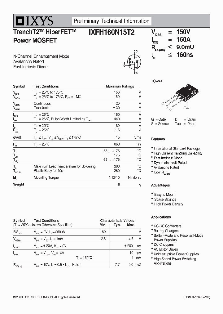 IXFH160N15T2_7507475.PDF Datasheet