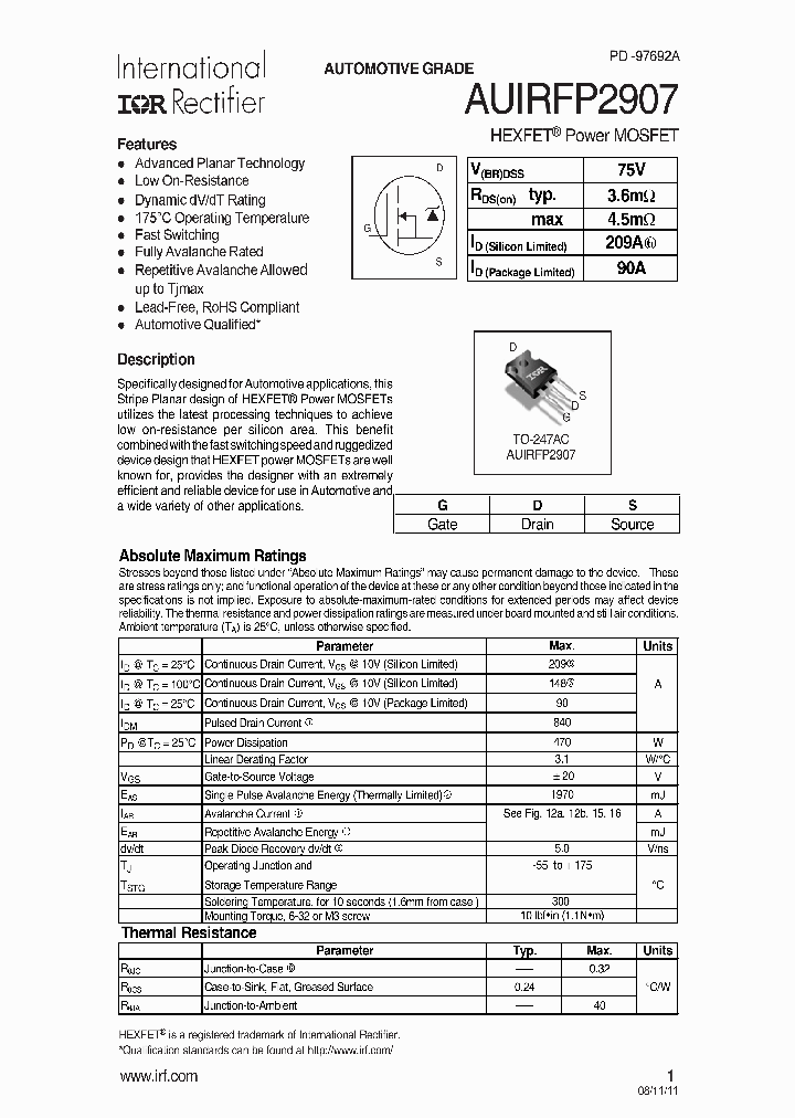 AUIRFP2907_7508239.PDF Datasheet