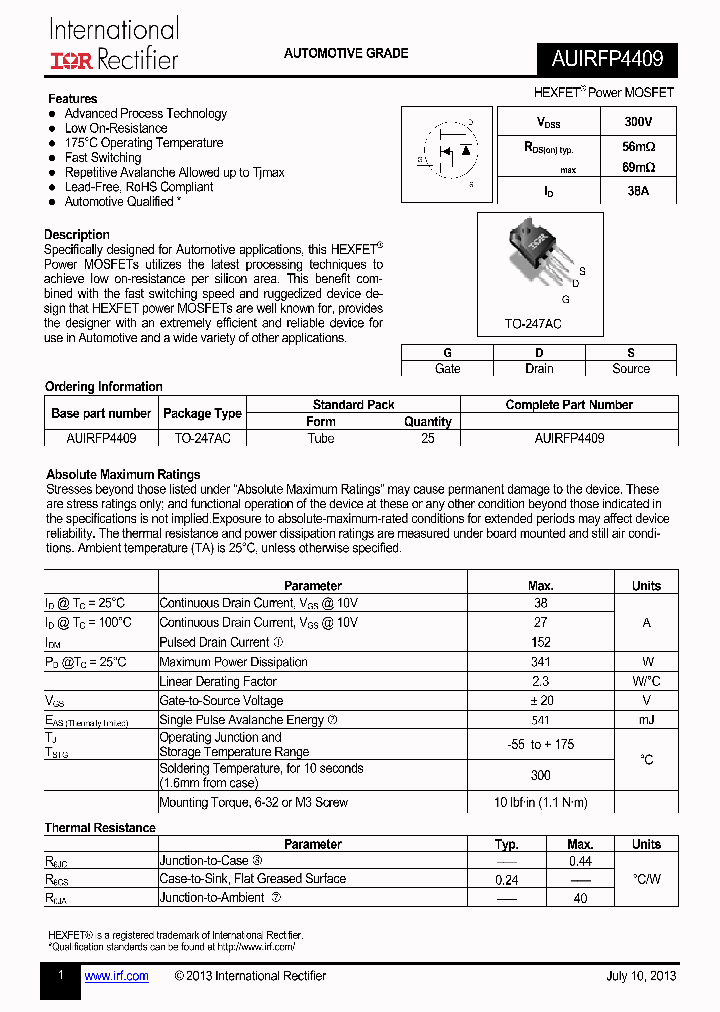 AUIRFP4409_7508240.PDF Datasheet