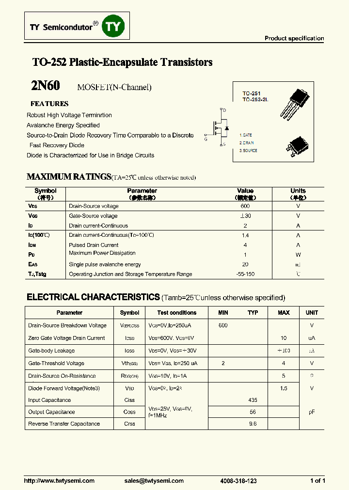 2N60-TO252_7508654.PDF Datasheet