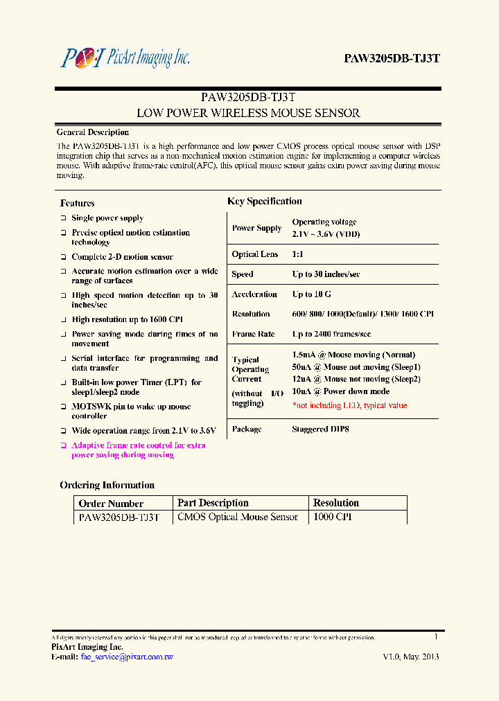 PAW3205DB-TJ3T_7509526.PDF Datasheet
