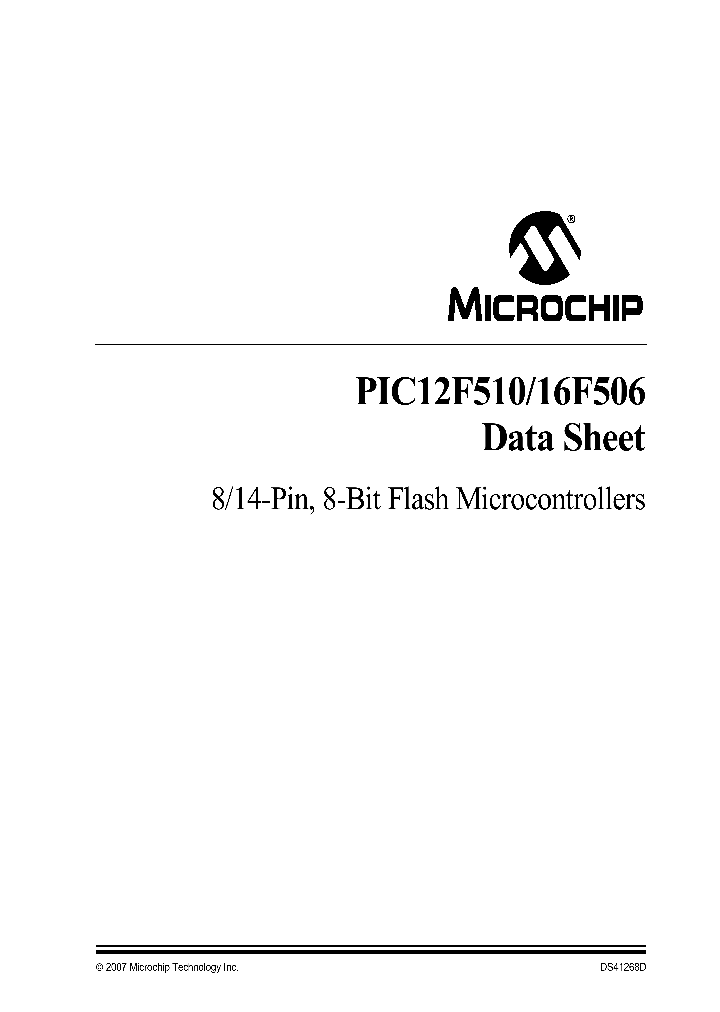 PIC16F506TEMC_7510595.PDF Datasheet