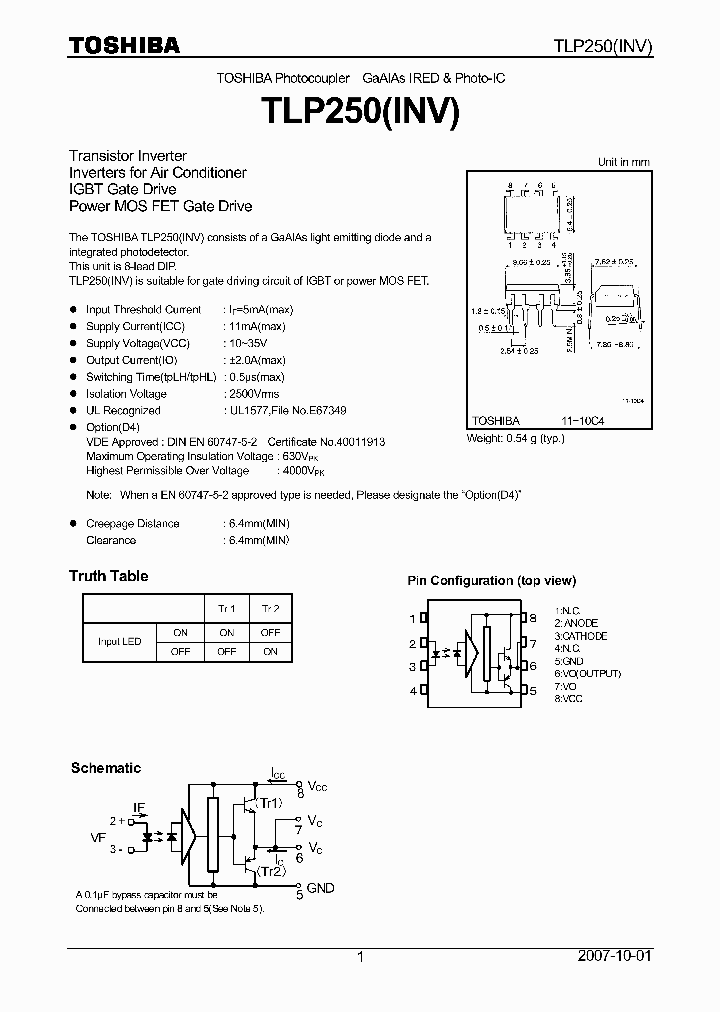 TLP250INV_7511057.PDF Datasheet