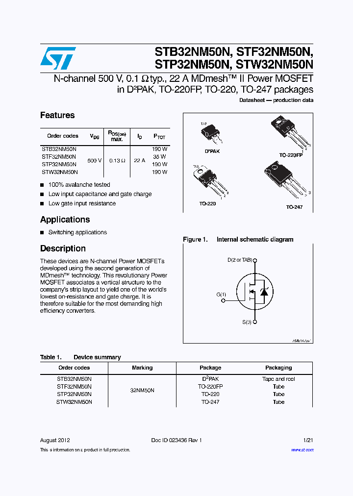 STP32NM50N_7511274.PDF Datasheet