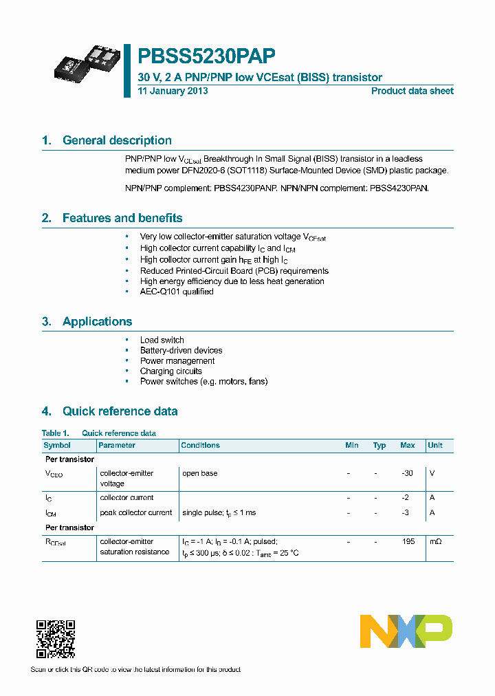 PBSS5230PAP_7512701.PDF Datasheet