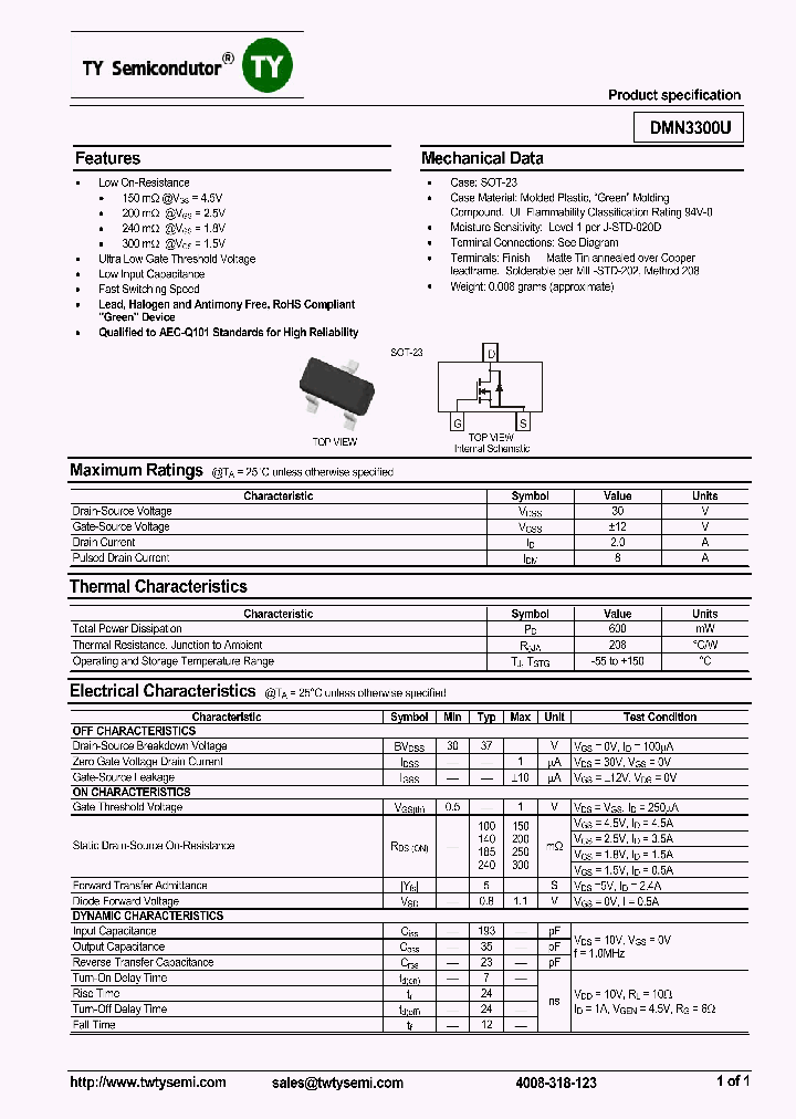 DMN3300U-7-F_7517957.PDF Datasheet