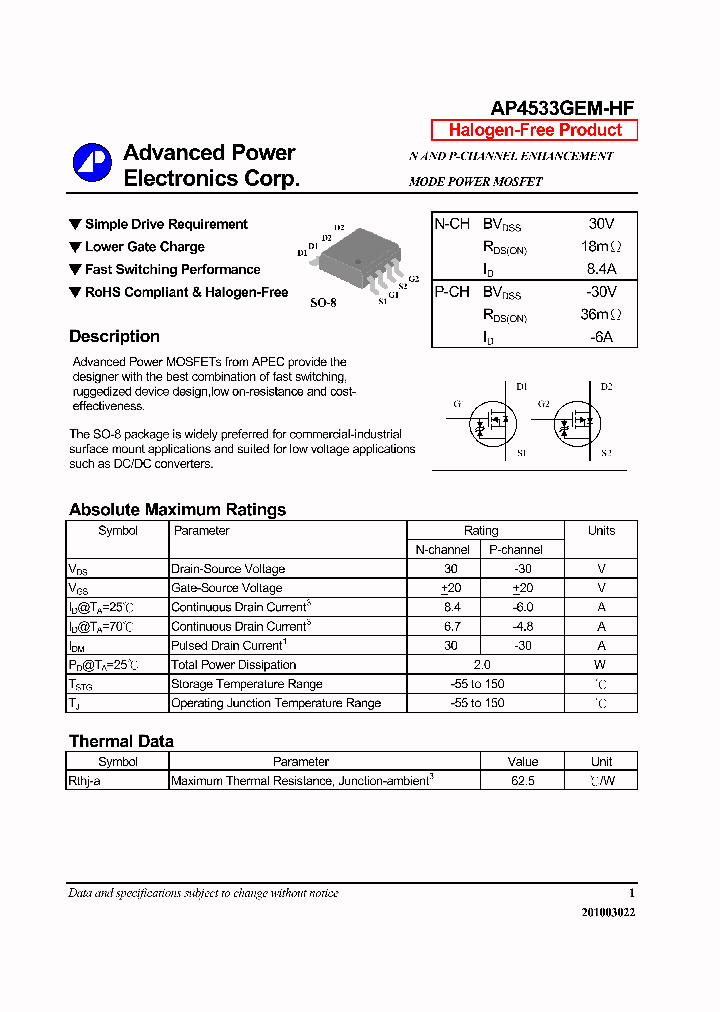 AP4533GEM-HF_7518041.PDF Datasheet