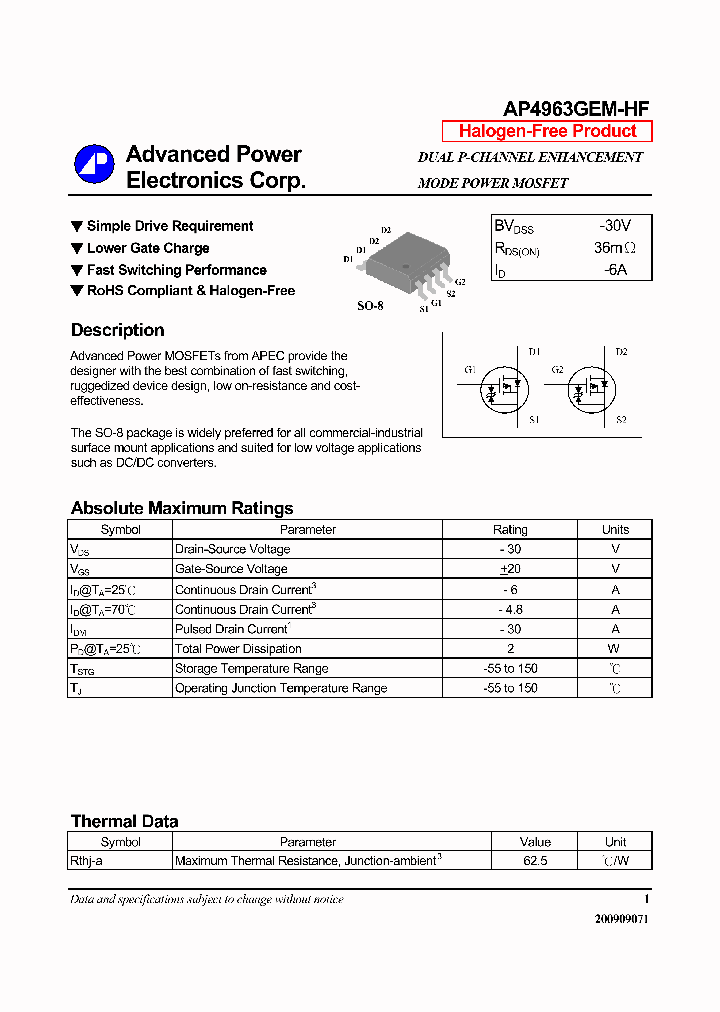 AP4963GEM-HF_7518042.PDF Datasheet