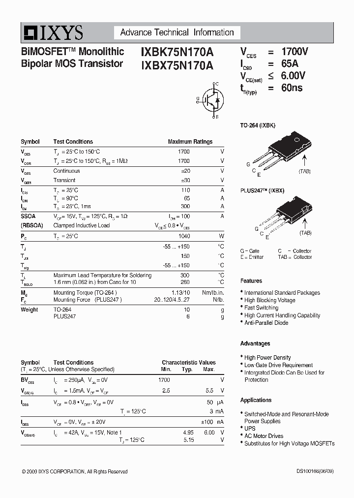 IXBK75N170A_7518058.PDF Datasheet