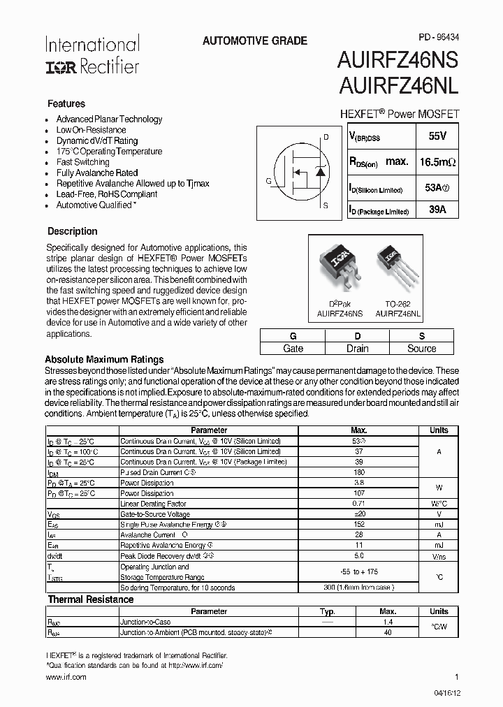 AUIRFZ46NL_7518260.PDF Datasheet