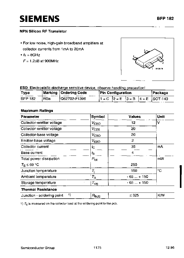 BFP182E6327_7520807.PDF Datasheet