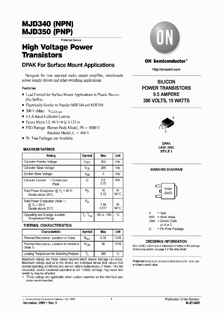 MJD340RL_7522791.PDF Datasheet
