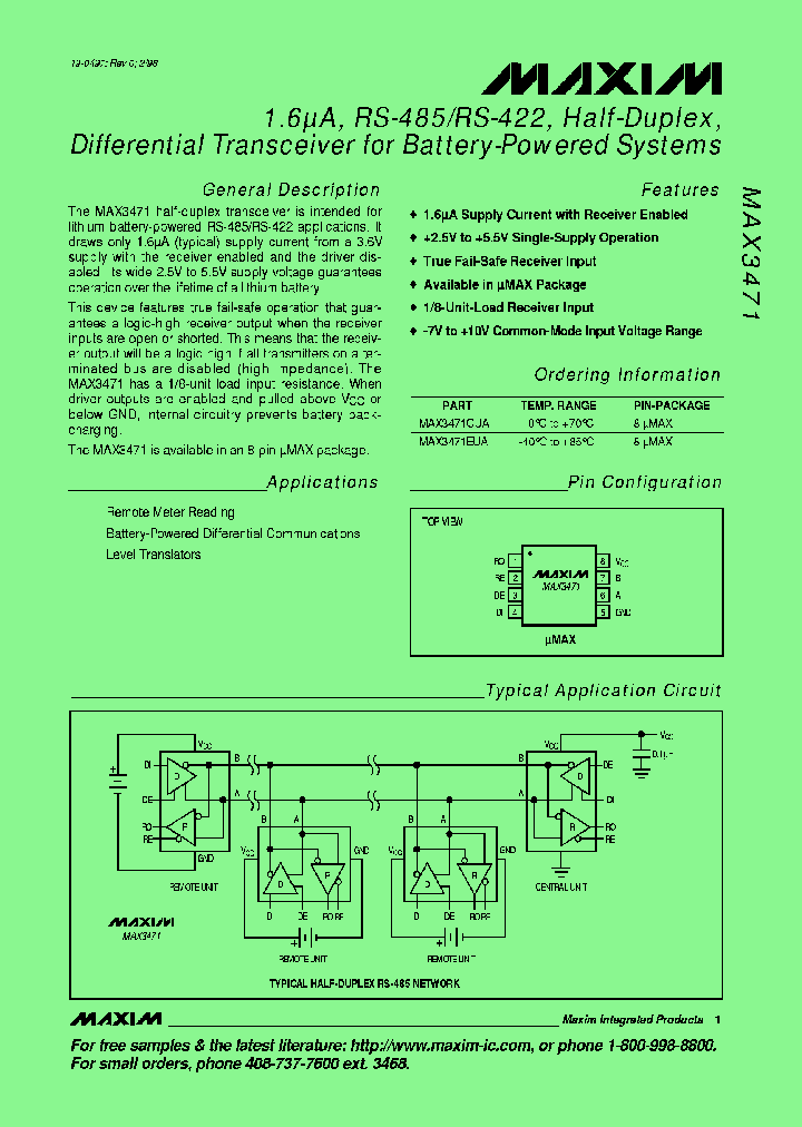 MAX3471EUAT_7522726.PDF Datasheet