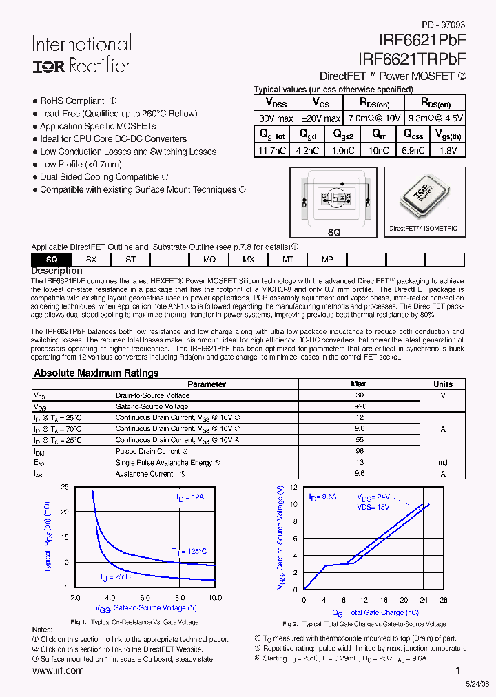 IRF6621PBF_7525335.PDF Datasheet