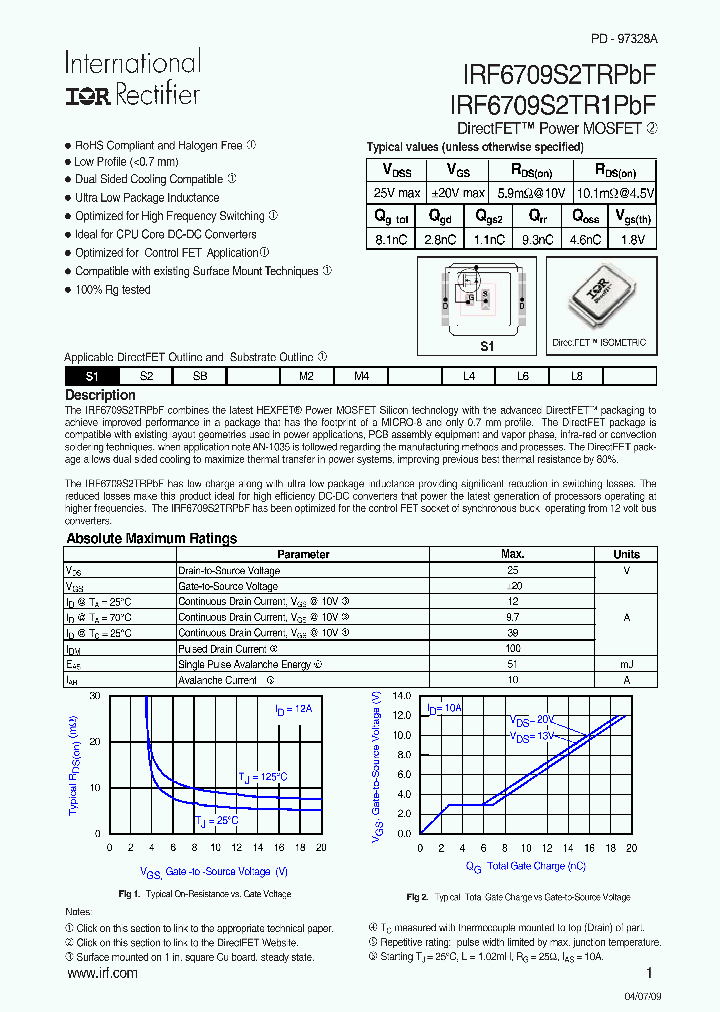 IRF6709S2TRPBF_7525349.PDF Datasheet