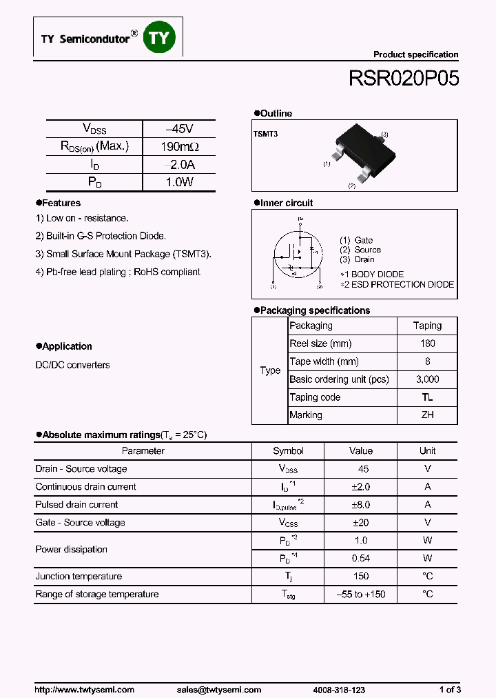 RSR020P05_7525531.PDF Datasheet