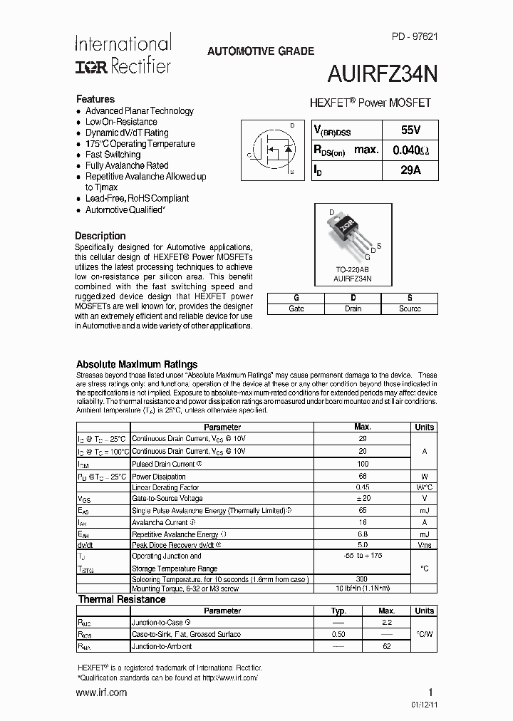 AUIRFZ34N_7526111.PDF Datasheet