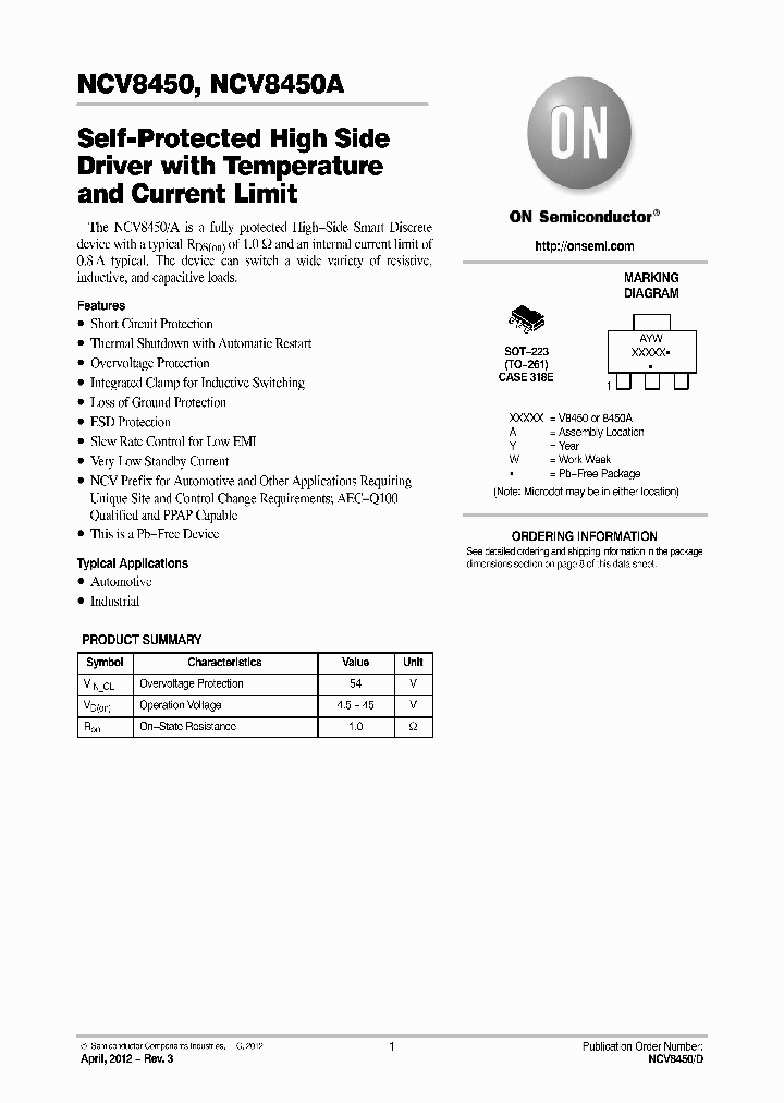 NCV8450ASTT3G_7530728.PDF Datasheet