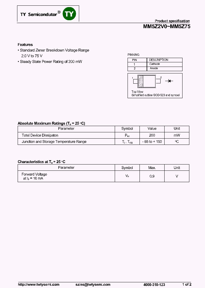 MM5Z2V0_7530827.PDF Datasheet
