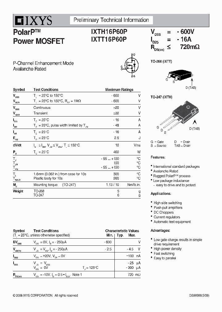IXTT16P60P_7530944.PDF Datasheet
