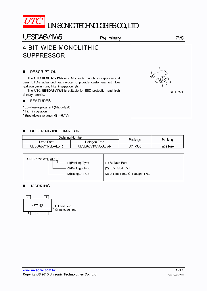 UESDA6V1W5_7531164.PDF Datasheet