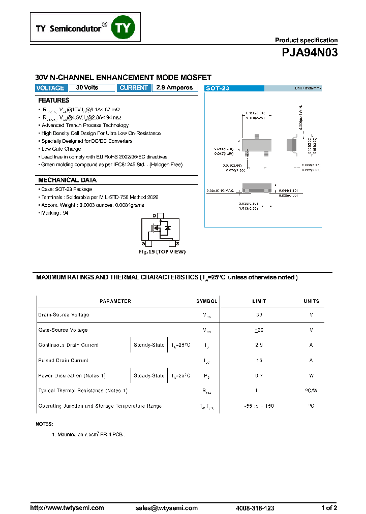 PJA94N03_7531063.PDF Datasheet