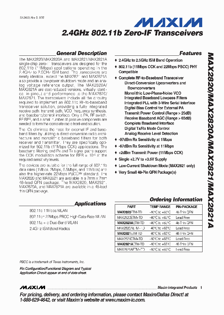 MAX2820AETM-TD_7531543.PDF Datasheet