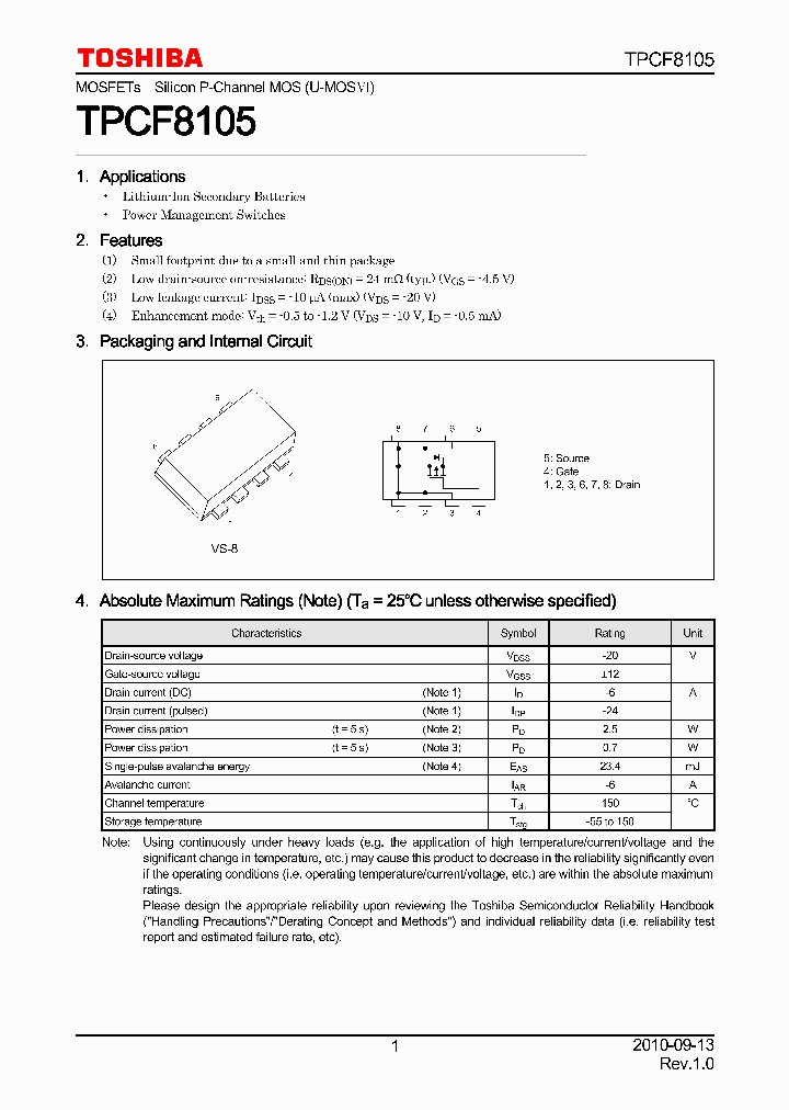 TPCF8105_7531958.PDF Datasheet