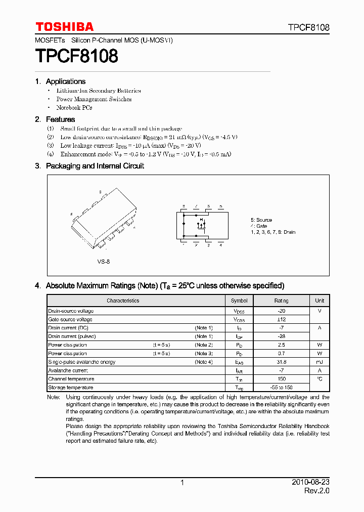 TPCF8108_7531960.PDF Datasheet
