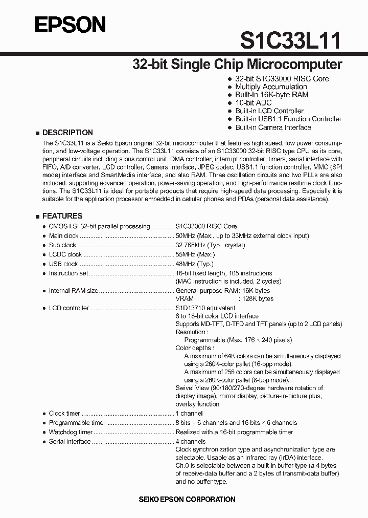 S1C33L11_7533047.PDF Datasheet