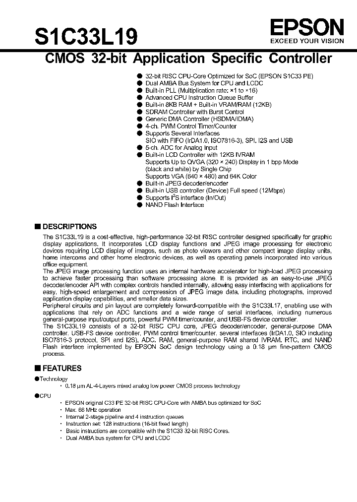 S1C33L19_7533050.PDF Datasheet