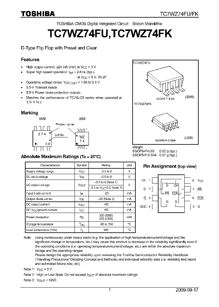 TC7WZ74FUTE12LF_7534010.PDF Datasheet
