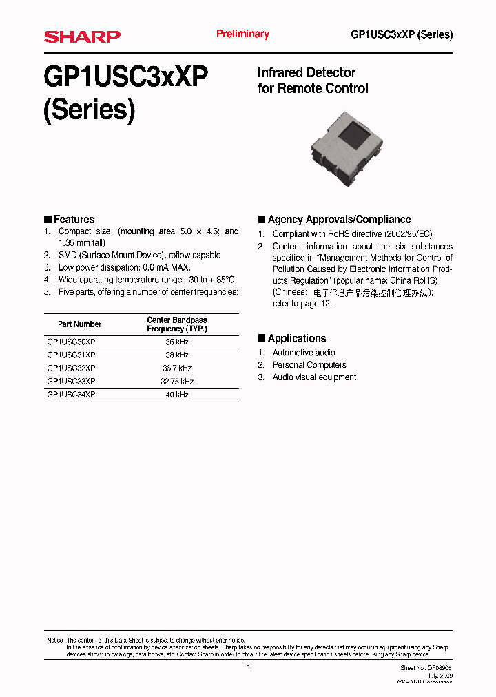 GP1USC30XP_7536114.PDF Datasheet