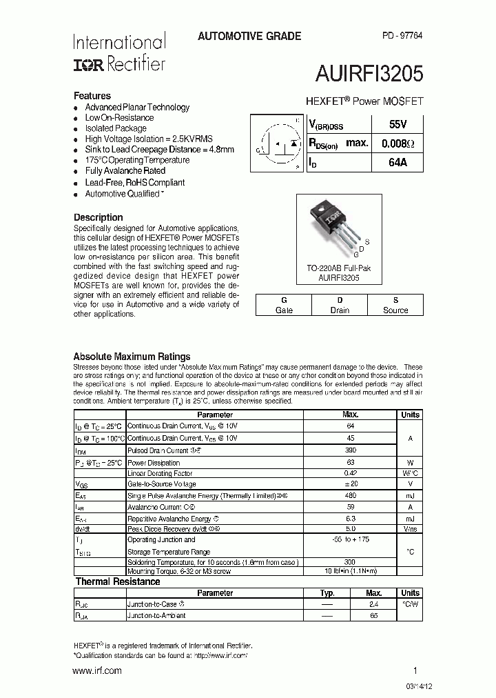 AUIRFI3205_7537838.PDF Datasheet