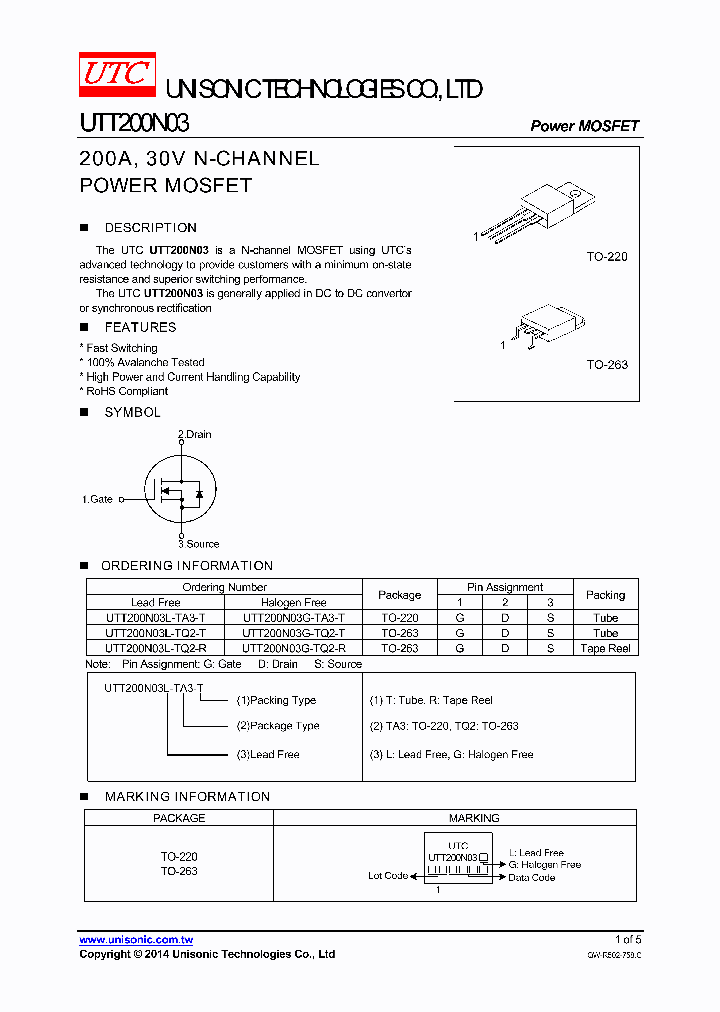 UTT200N03_7540098.PDF Datasheet