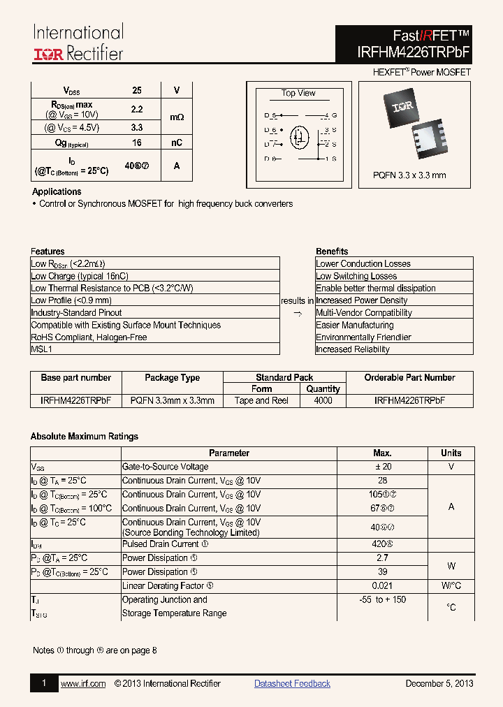 IRFHM4226PBF_7540479.PDF Datasheet