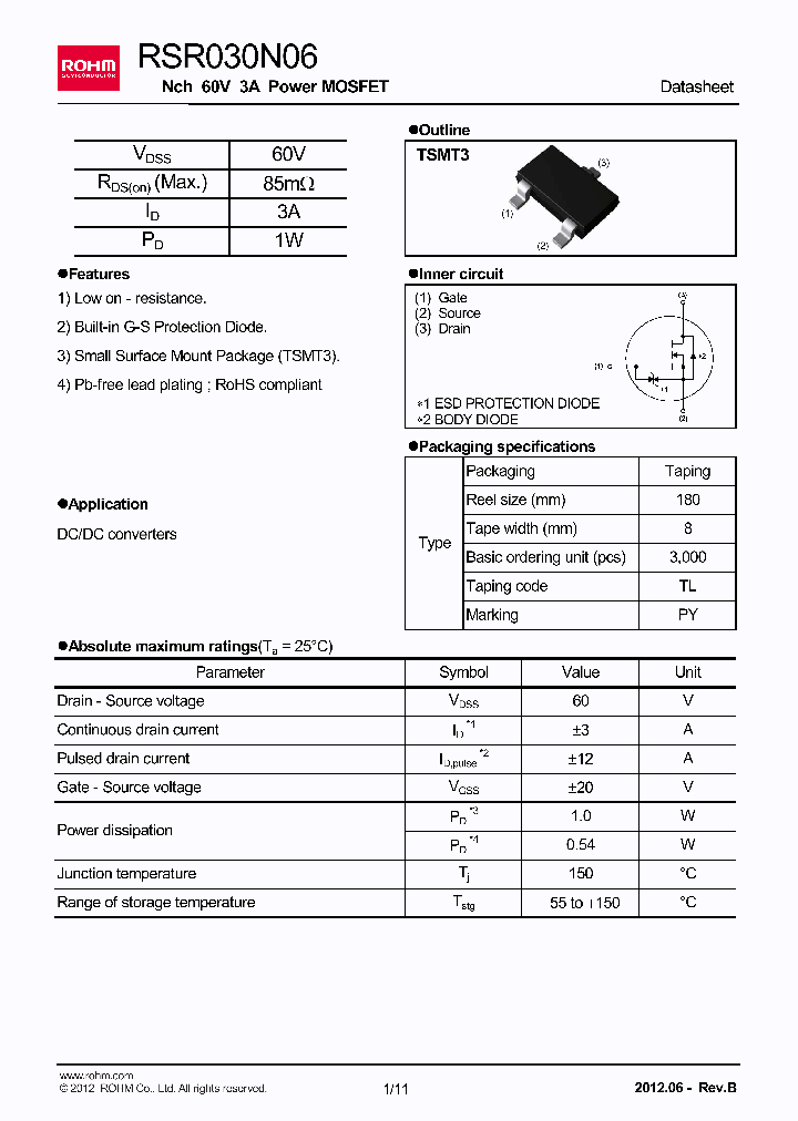 RSR030N06_7541400.PDF Datasheet
