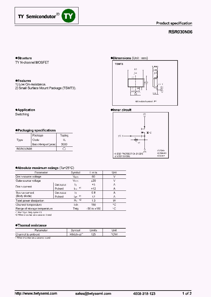 RSR030N06_7541401.PDF Datasheet