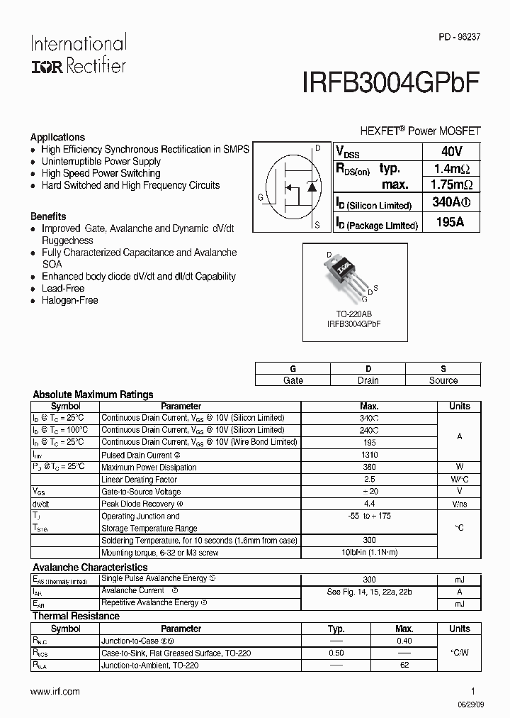 IRFB3004GPBF_7542513.PDF Datasheet