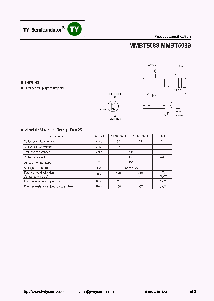 MMBT5088_7543193.PDF Datasheet