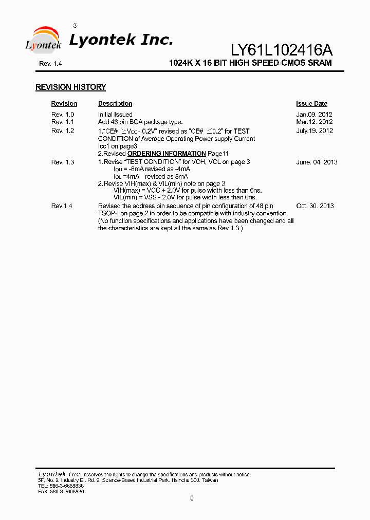 LY61L102416AGL-10_7543487.PDF Datasheet