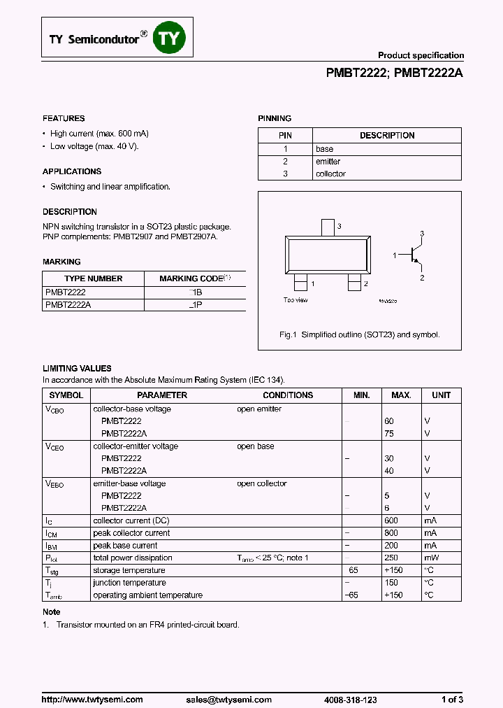 PMBT2222_7546219.PDF Datasheet