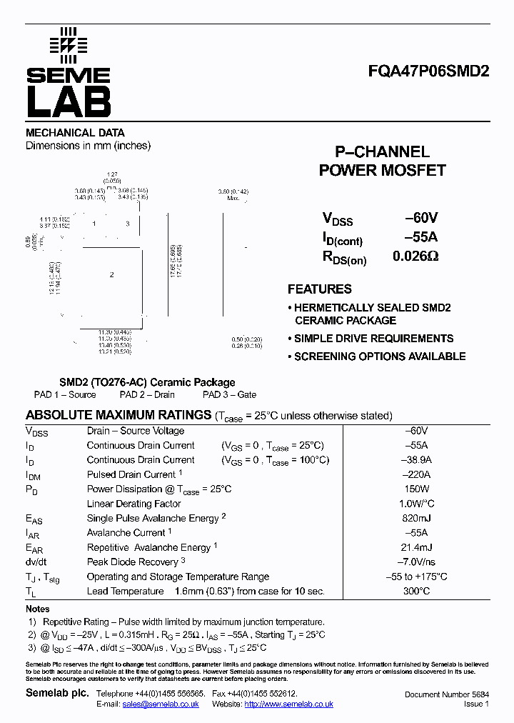 FQA47P06SMD2_7549207.PDF Datasheet