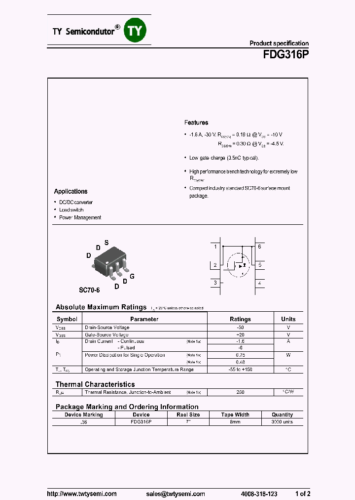 FDG316P_7549724.PDF Datasheet