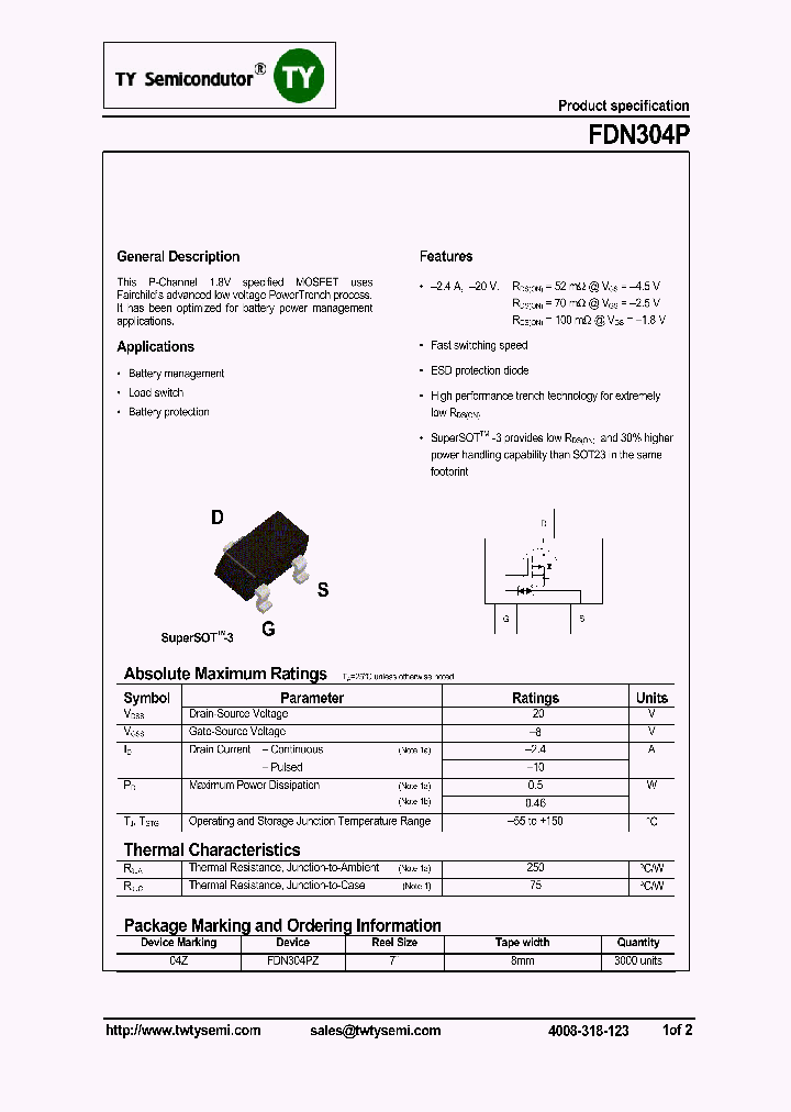 FDN304PZ_7550129.PDF Datasheet
