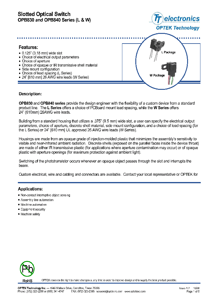 OPB832L_7550229.PDF Datasheet
