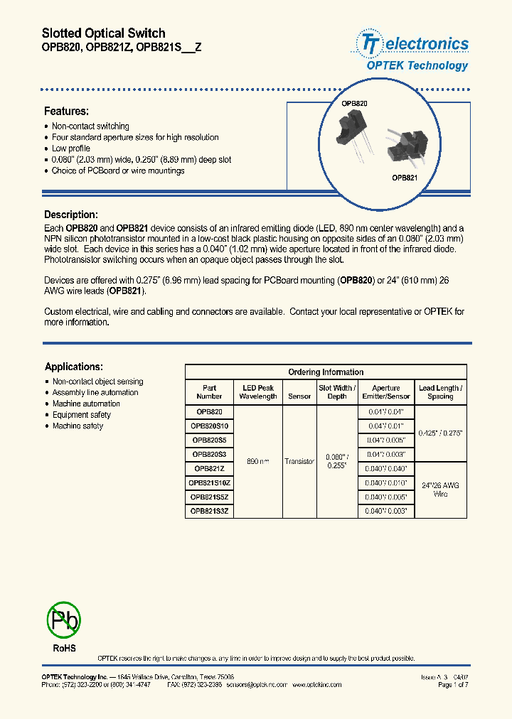 OPB821S10Z_7552018.PDF Datasheet