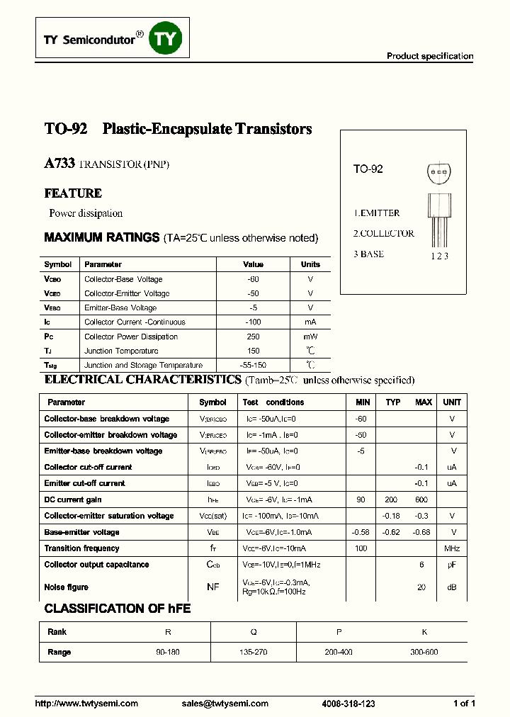 A733-TO92_7553500.PDF Datasheet