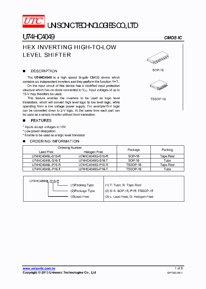 U74HC4049_7555326.PDF Datasheet
