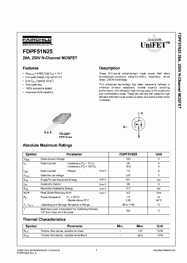 FDPF51N25_7557221.PDF Datasheet